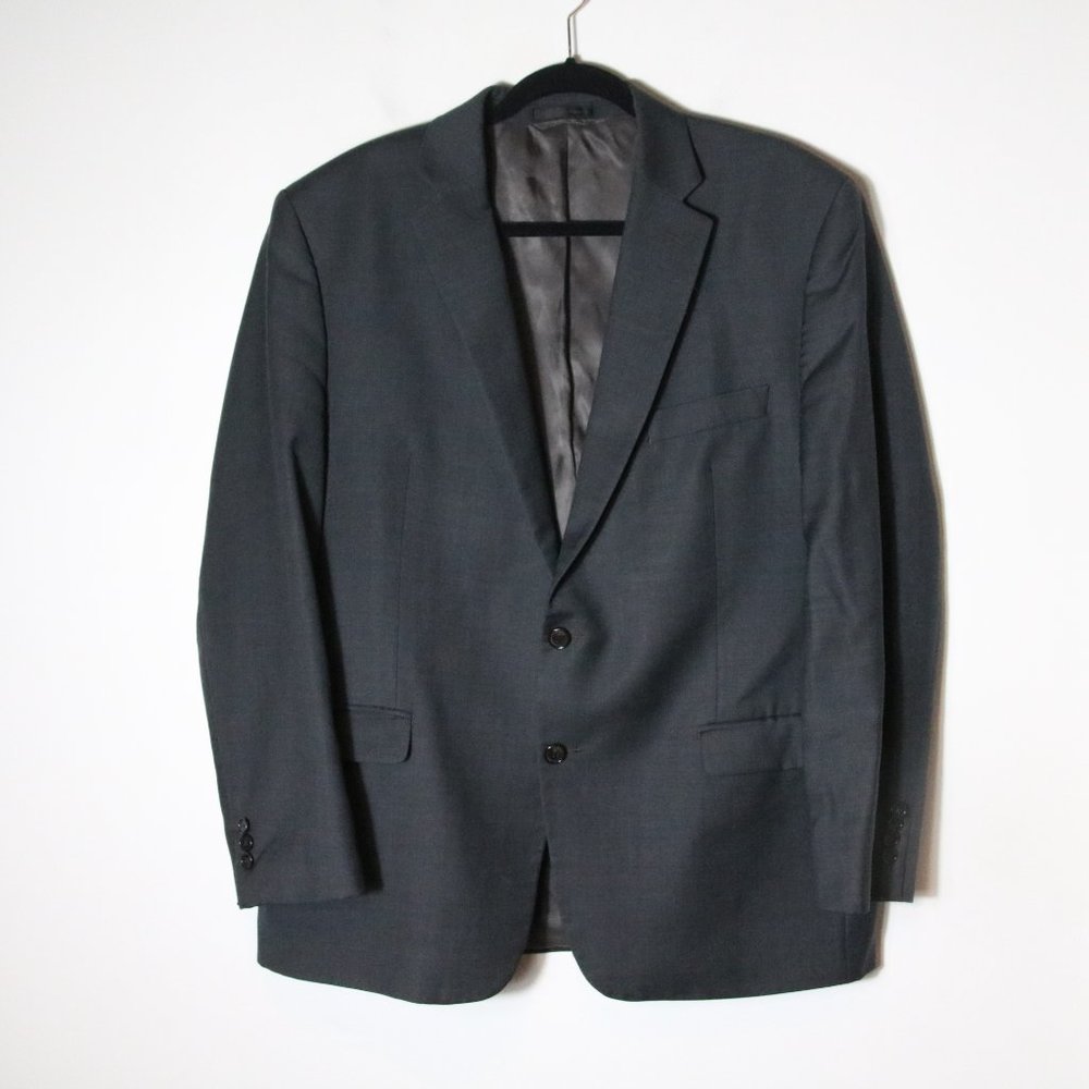 Lauren Ralph Lauren Mens Gray‎ Wool Stretch 2 Button Single Breasted Suit Jacket